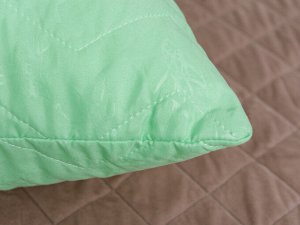 Подушка "Бамбук" микрофибра(зел) 48*68 (550г)на молнии лебпух+бамбук,стег,лента,сумка(Н)