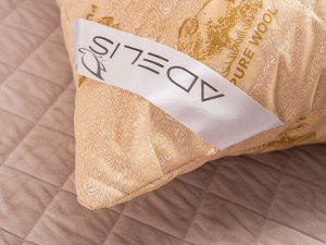 Подушка "Овечья шерсть" тик 48*68 (550г)на молнии лебпух+овеч,стег,лента,сумка(Н)