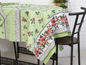 Скатерть "Виноград(зел)" 150*130 +салфетки 6шт(45*45) рогожка
