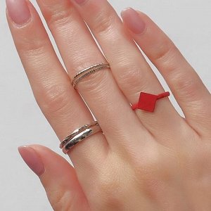 Кольцо набор 5 штук «Идеальные пальчики» узор, цвет красно-серебряный