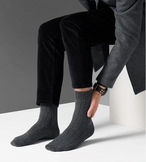 Мужские теплые носки в рубчик с комфортной резинкой