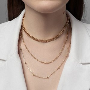 Колье «Цепь» медальон и сфера, цвет золото, 50 см
