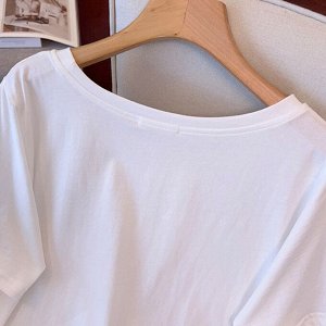 Женская футболка свободного кроя, с ярким принтом, белый