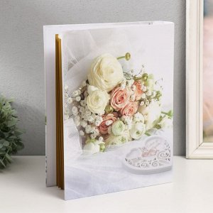 Фотоальбом магнитный 20 листов "Белые розы" золото в коробке МИКС 5,8х23,7х29,8 см