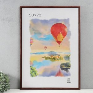 Фоторамка дерево 50х70 см, красное дерево (1702) (пластиковый экран)