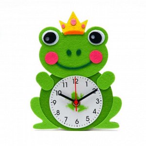 Часы настольные DIY "Лягушонок из фетра" детские, набор для творчества, 23 х 21 см, АА