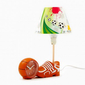 Часы с подсветкой "Футбол" детские настольные, плавный ход, на батарейках АА