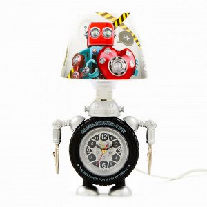 Часы с подсветкой "Робот" детские настольные, плавный ход, на батарейках АА