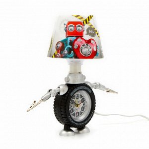 Часы с подсветкой "Робот" детские настольные, плавный ход, на батарейках АА
