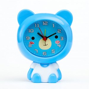 Часы - будильник настольные "Медвежонок" детские, дискретный ход, 12 х 9 см, АА