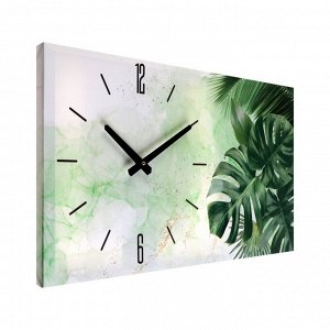 Часы-картина настенные, серия: Интерьер, "Листья", плавный ход, 35 х 60 см