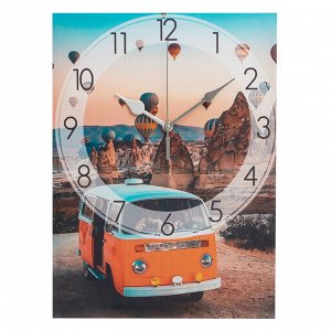 Часы-картина настенные "Оранжевый автобус", плавный ход, 30 х 40 см