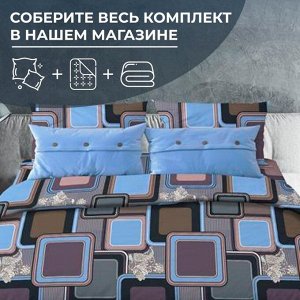 Пододеяльник 1,5-спальный, бязь "Комфорт" (Лабиринт, василек)