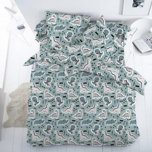 Комплект постельного белья в детскую кроватку, перкаль (Диномания)