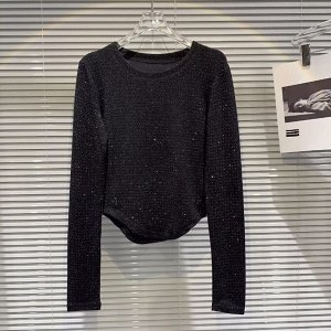 Лонгслив женский PLUS SIZE, со стразами