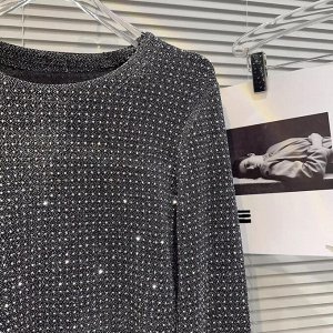 Лонгслив женский PLUS SIZE, со стразами