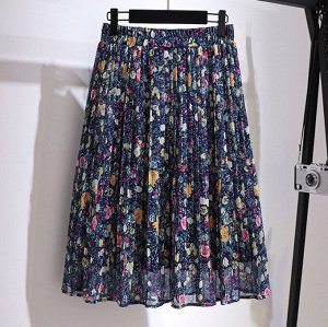 Женская плиссированная юбка с цветочным принтом, как на фото