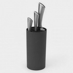 Подставка для ножей с наполнителем Доляна «Нео», 22x11 см, покрытие soft-touch, цвет серый