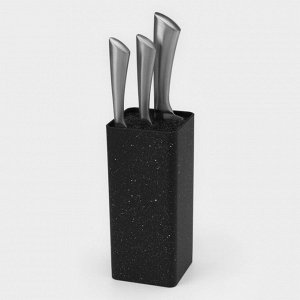 Подставка для ножей с наполнителем Доляна «Зефир», 22x10 см, цвет чёрный