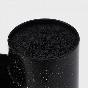Подставка для ножей с наполнителем Доляна «Зефир», 20x11x22 см, чёрная