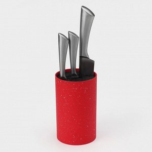 Подставка для ножей с наполнителем Доляна «Зефир», 11x18 см, цвет красный