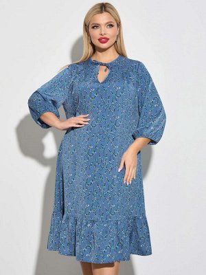 Платье 0229-1 тёмно-голубой