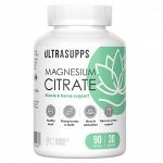 Магний ULTRASUPPS Magnesium Citrate 134мг - 90 капс