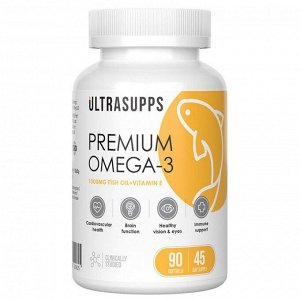 Омега 3 ULTRASUPPS Premium Omega-3 1000мг (330/220) - 90 капс.