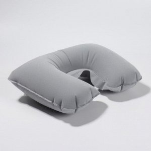 Подушка для шеи дорожная, надувная, 38 x 24 см, цвет серый