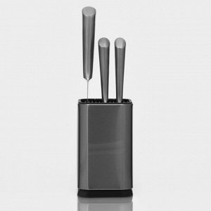 Подставка для ножей и ножниц Magistro «Металлик», 10x10x17 см, цвет серебристый