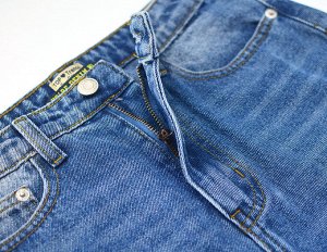Женские широкие синие джинсы с дырками