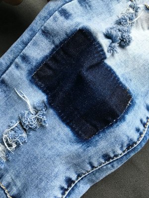 Женские голубые джинсы скинни