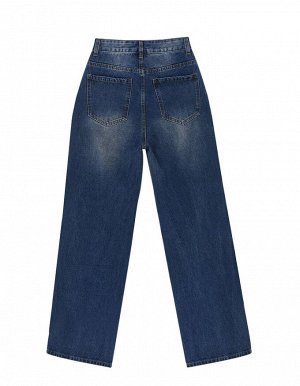 Женские широкие джинсы с дырками