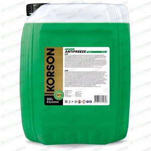 Антифриз Korson Extended Life Antifreeze, OAT, G12, зелёный, -36°C, 20л, арт. KS20064