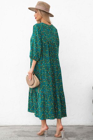 Платье Серенада (зеленый/цветы) Р11-1044/17
