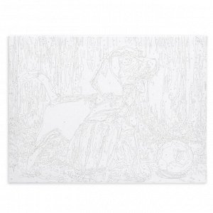 Картина по номерам на холсте с подрамником «Щенок с мячом», 40x30 см
