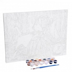 Картина по номерам на холсте с подрамником «Щенок с мячом», 40x30 см