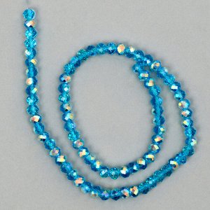 Бусины из стекла, набор 72 шт., размер 1 шт. — 8 мм, цвет голубой