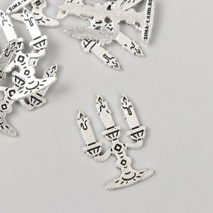 Декор металл для творчества «Канделябр со свечами», 2.5x1.7 см