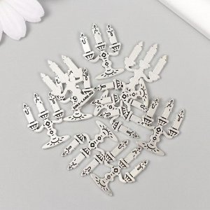Декор металл для творчества «Канделябр со свечами», 2.5x1.7 см