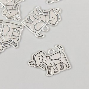Декор металл для творчества «Пёсик с ромашкой», 1.9x2.5 см