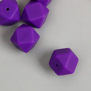 Бусина силикон "Многогранник" виноградный пурпур d=1,7 см