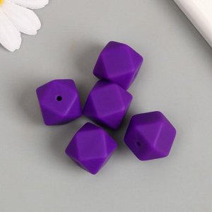 Бусина силикон "Многогранник" виноградный пурпур d=1,7 см