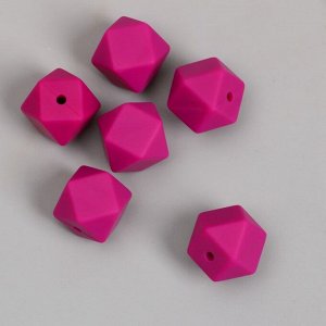 Бусина силикон "Многогранник" пурпурная d=1,4 см