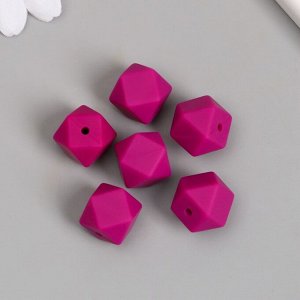 Бусина силикон "Многогранник" пурпурная d=1,4 см