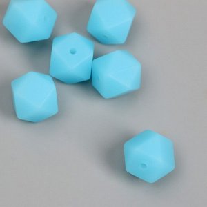Бусина силикон "Многогранник" голубой лед d=1,4 см