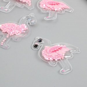Шейкер для творчества PVC "Розовый фламинго" с глиттером 4,6х6 см
