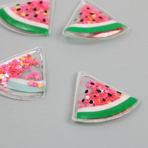 Шейкер для творчества PVC «Кусочек арбуза», с глиттером, 3.2x3.4 см