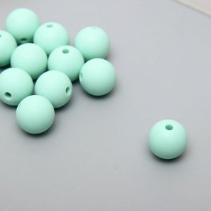 Бусина силикон «Круглая», нежная мята, d=1.2 см