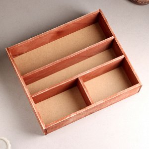 Ящик деревянный 30x34.5x10 см подарочный комодик, брашированный